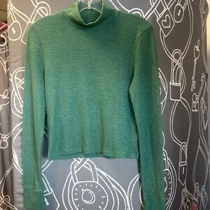 American Eagle Outfitters Forest Green Ribbed Sweater